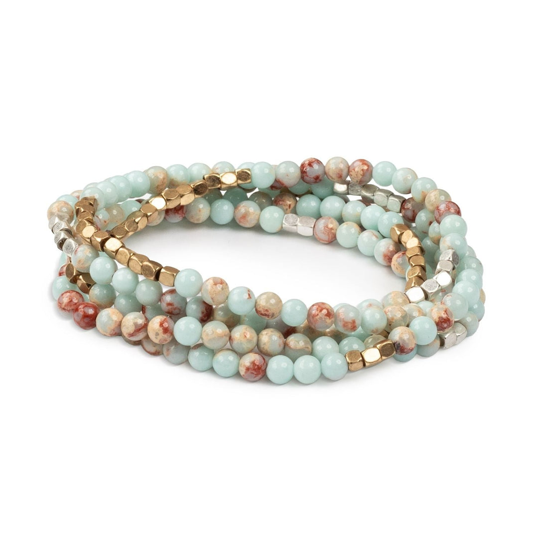 Stone Wrap Gold Agalmatolite, Silver + Gold