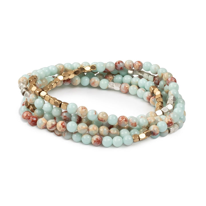 Stone Wrap Gold Agalmatolite, Silver + Gold