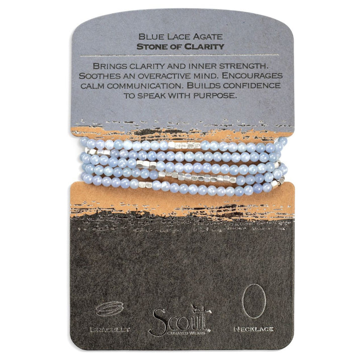 Stone Wrap Blue Lace Agate + Silver
