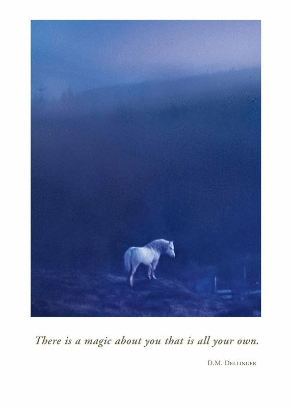 Birthday Card - White Horse at Dusk, Scotland