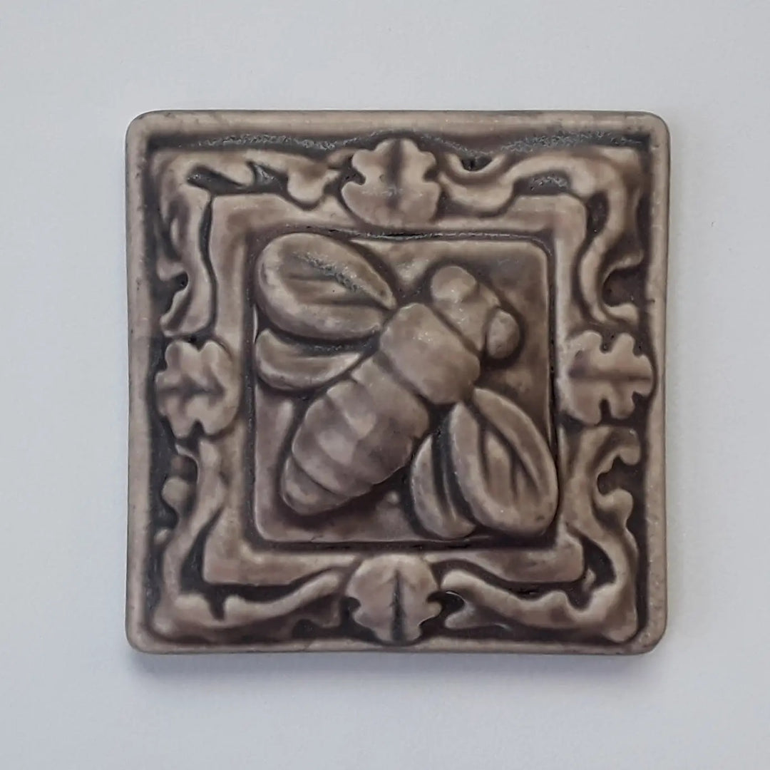 4x4 Bee Tile Floral Sepia