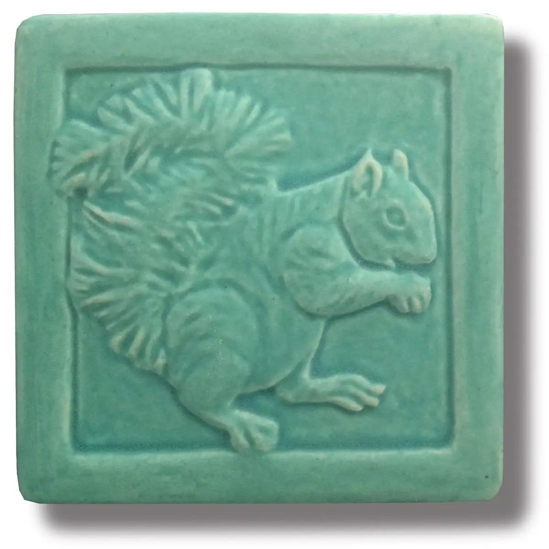 4x4 Fred the Squirrel Tile Bermuda Green