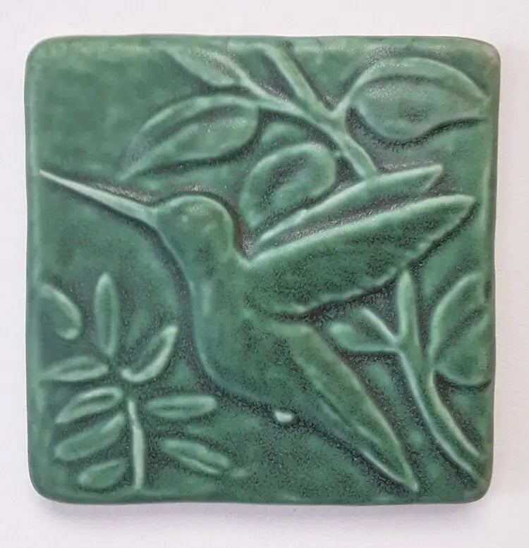 4x4 Hummingbird Tile Leaf Green