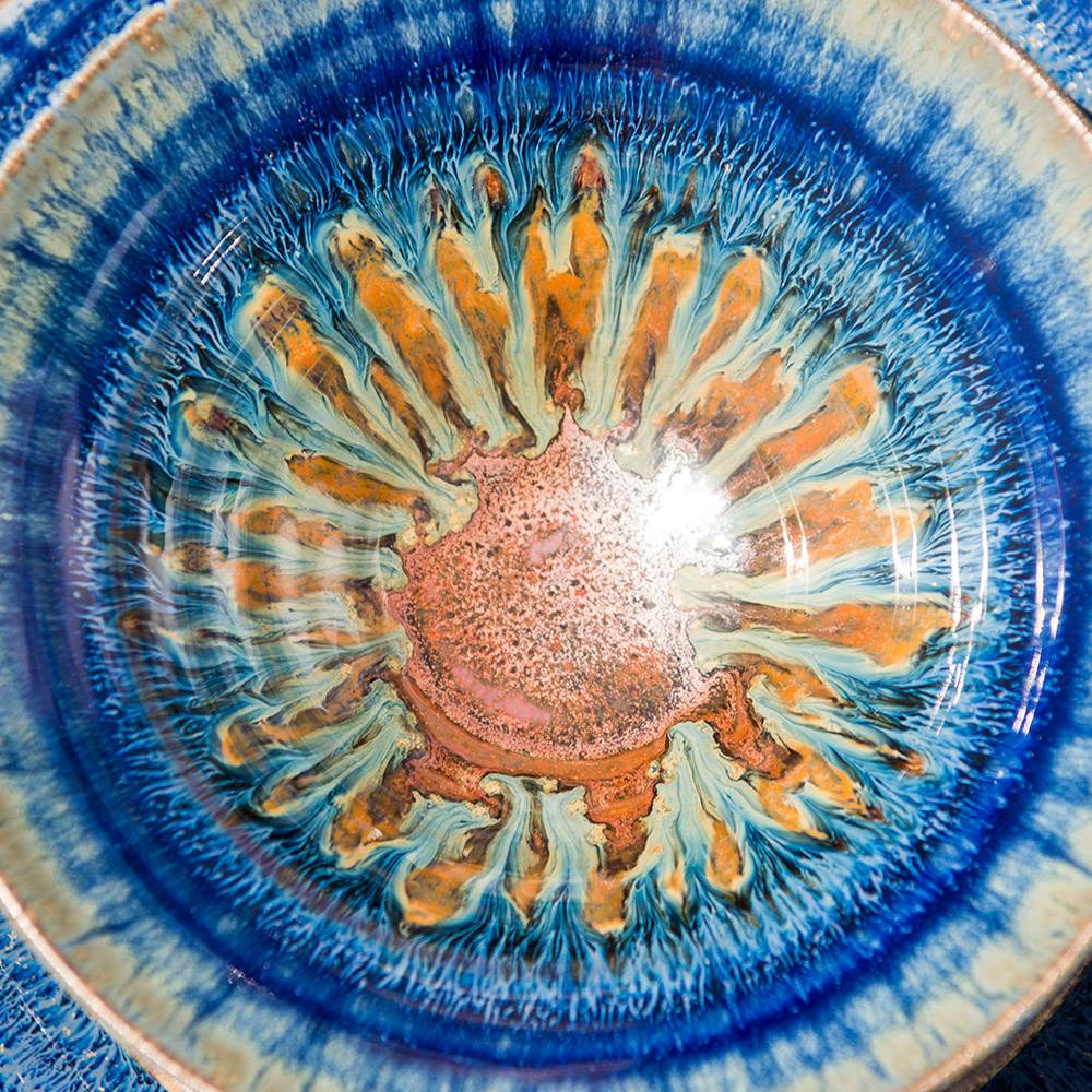 Salad Bowl Amber Blue
