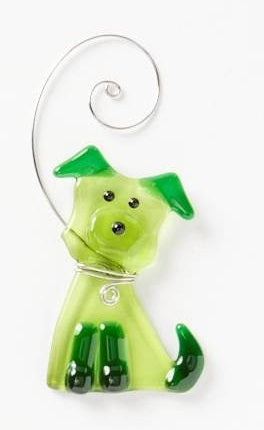 Fluffy Dog Suncatcher Lime Green