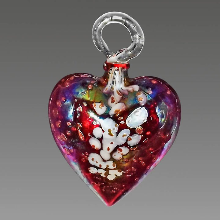 Heart Ornament Gold Line Red