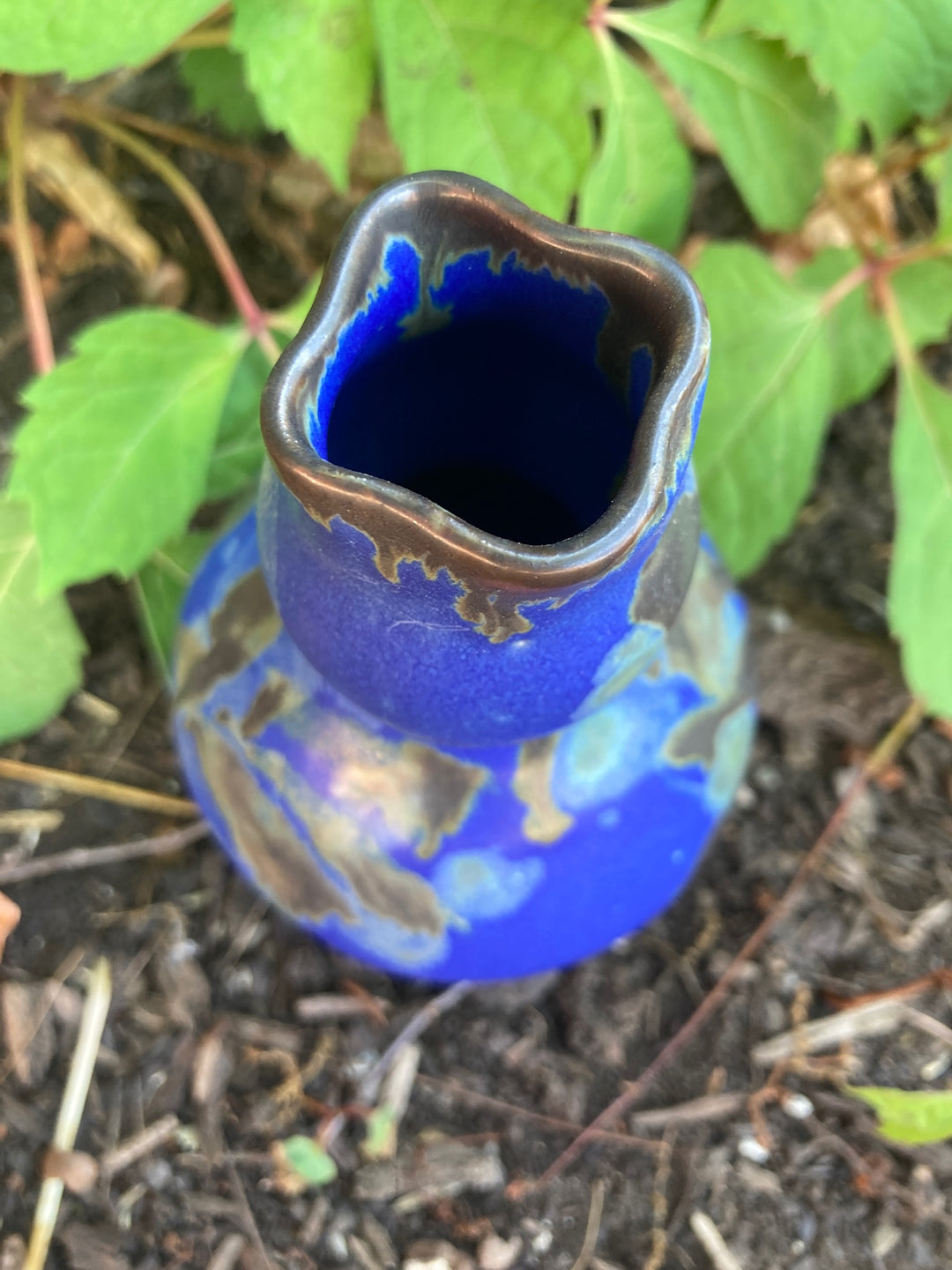 Mini Bottle Ruffle Lantern Blue