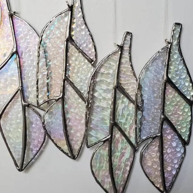 Stained Glass Feather Iridescent
