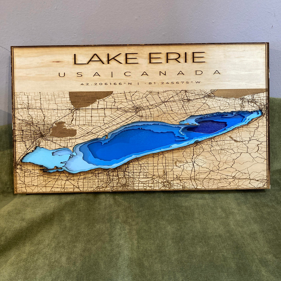 Multilayered Lake Erie Map Blues