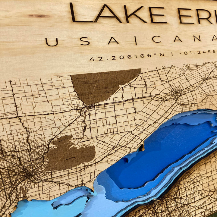 Multilayered Lake Erie Map Blues