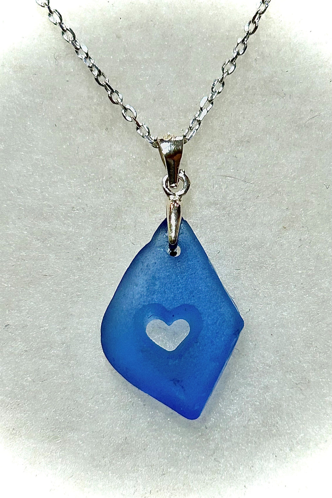 Heart Necklace Cornflower Blue