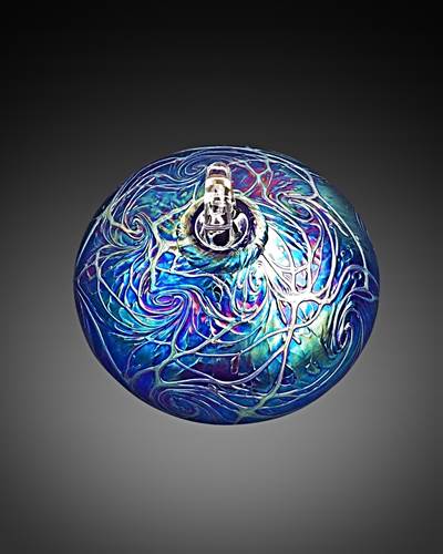 Oval Ornament Marble Cobalt