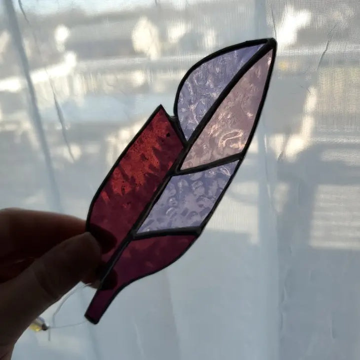 Stained Glass Feather Purple