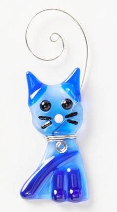Fluffy Cat Suncatcher Blue