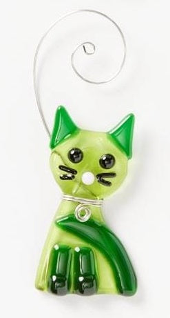 Fluffy Cat Suncatcher Lime Green