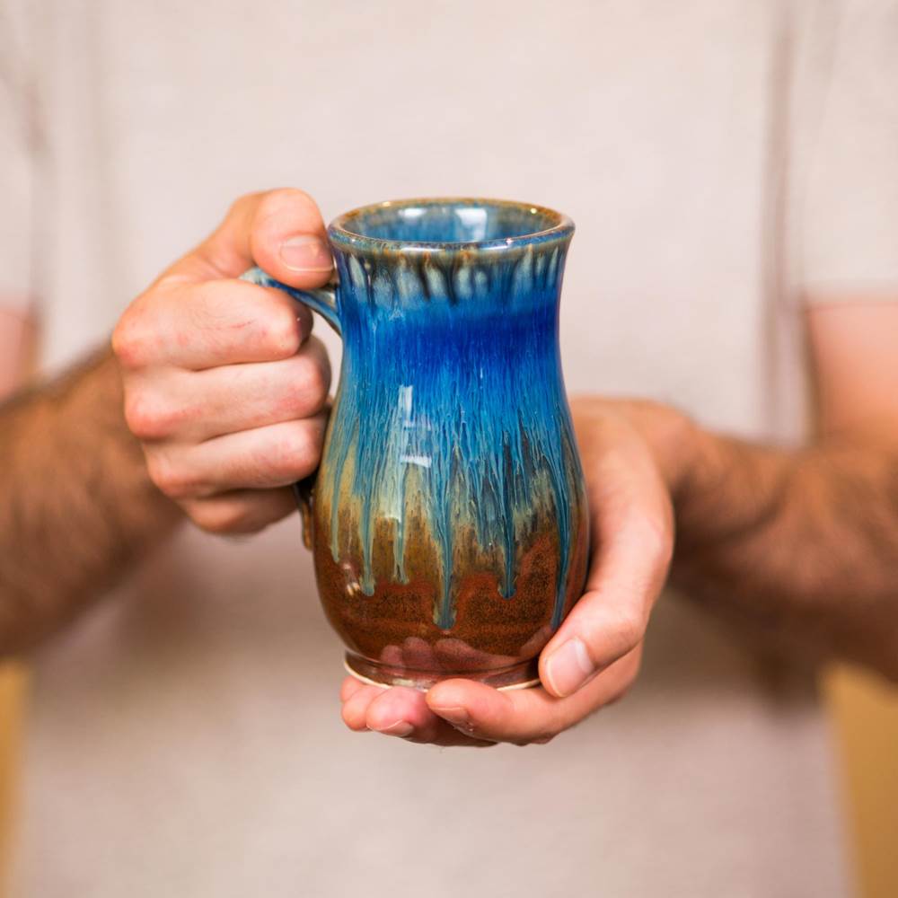 Curved Mug Amber Blue