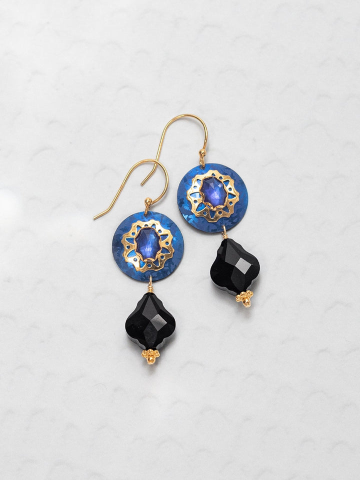 Windsor Earrings Blue Onyx
