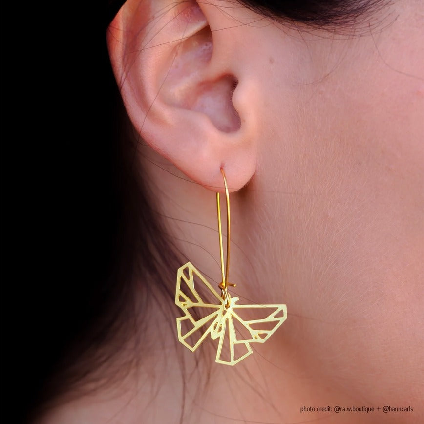 Butterfly Geometric Earrings Gold