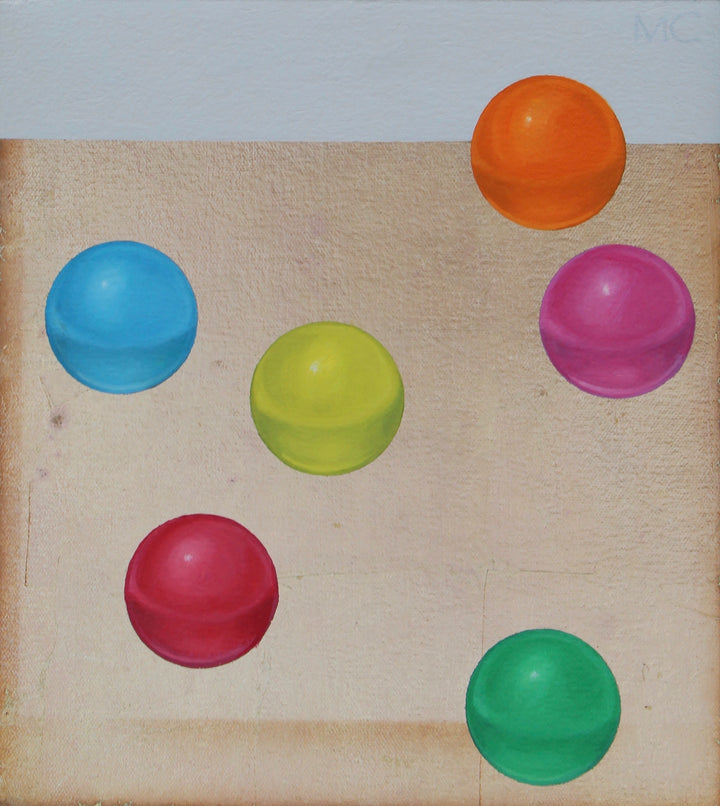 Colored Balls on Silver Ground