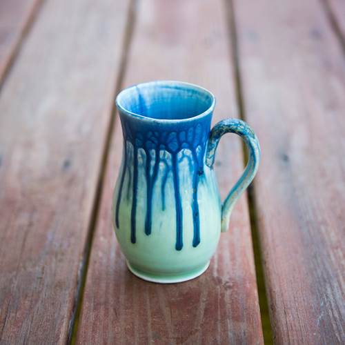 Curved Mug in Blue Ash