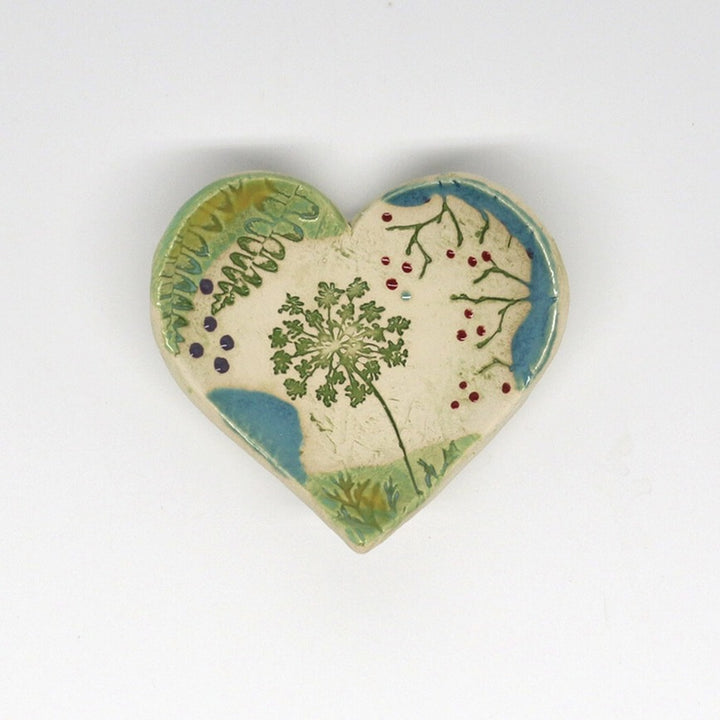 Heart Dish Large with Pressed Flowers