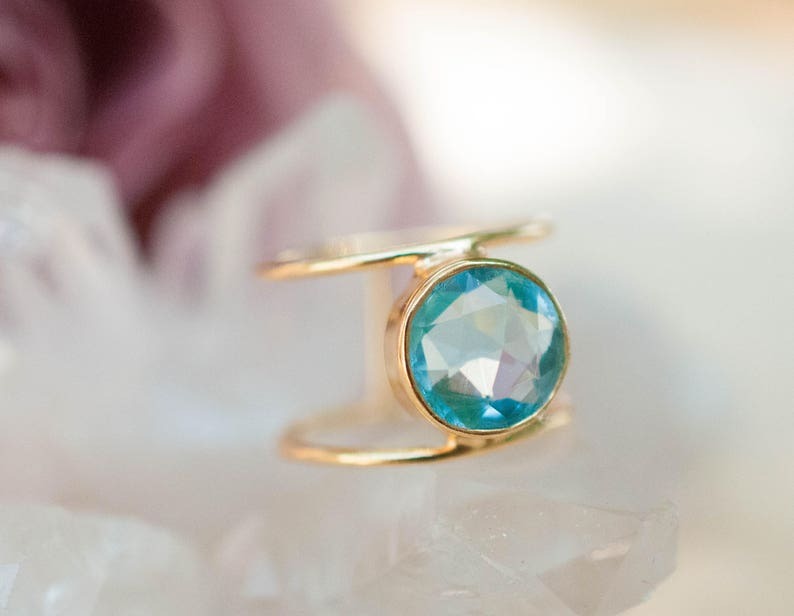 Helen Ring Blue Topaz Gold Vermeil