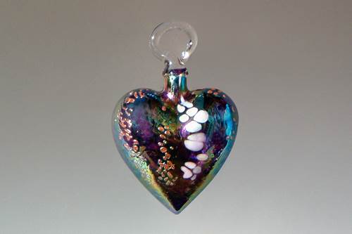 Gold Lined Heart Ornament Purple