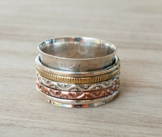 Isla Meditation Ring: Bronze, Copper, Sterling Silver 925