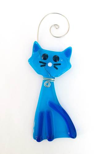 Kitty Cat Suncatcher Blue