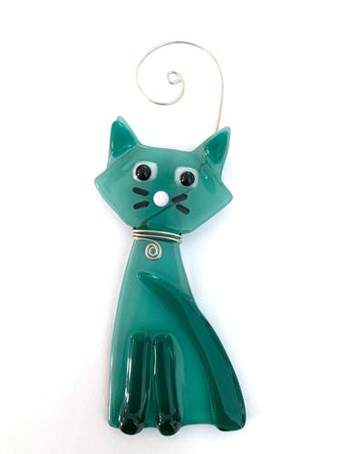 Kitty Cat Suncatcher Green