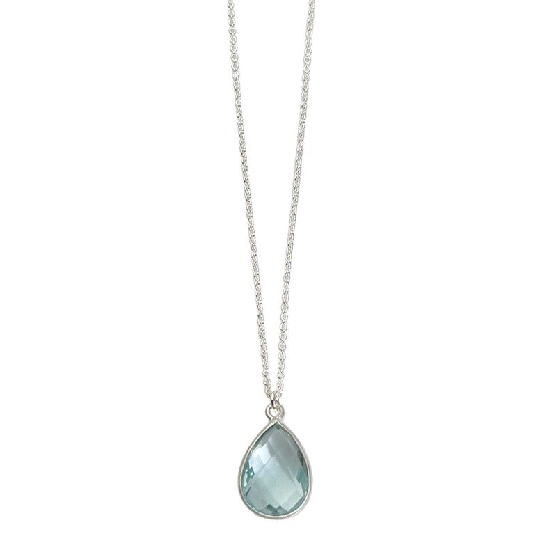 Light Blue Quartz Necklace Silver