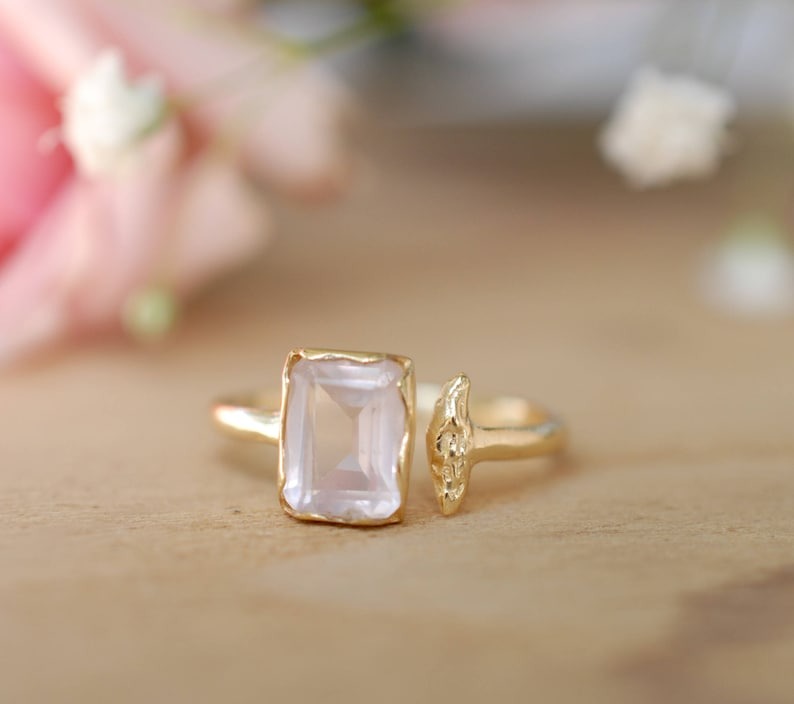 Marina Ring Rose Quartz Gold Vermeil