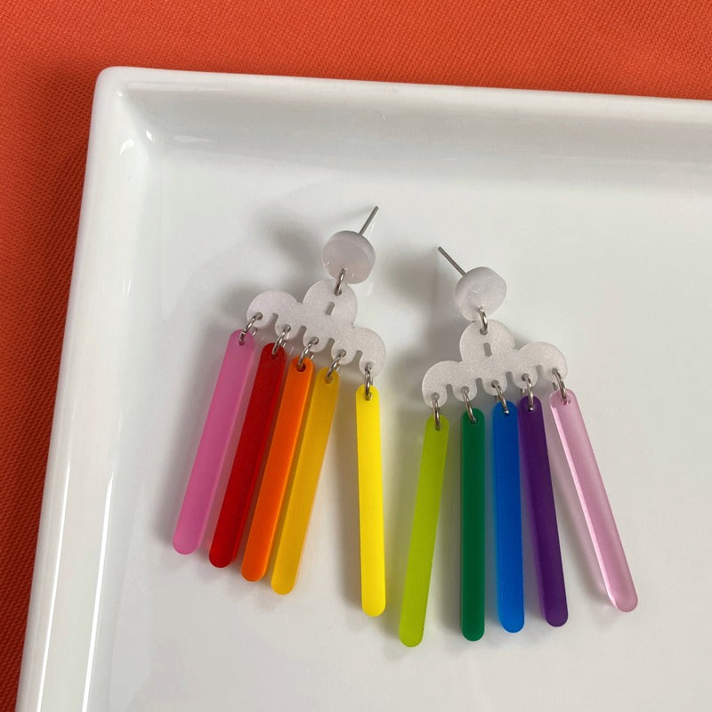 Rainbow Fringe Earrings