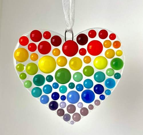 Rainbow Bauble Heart Ornament