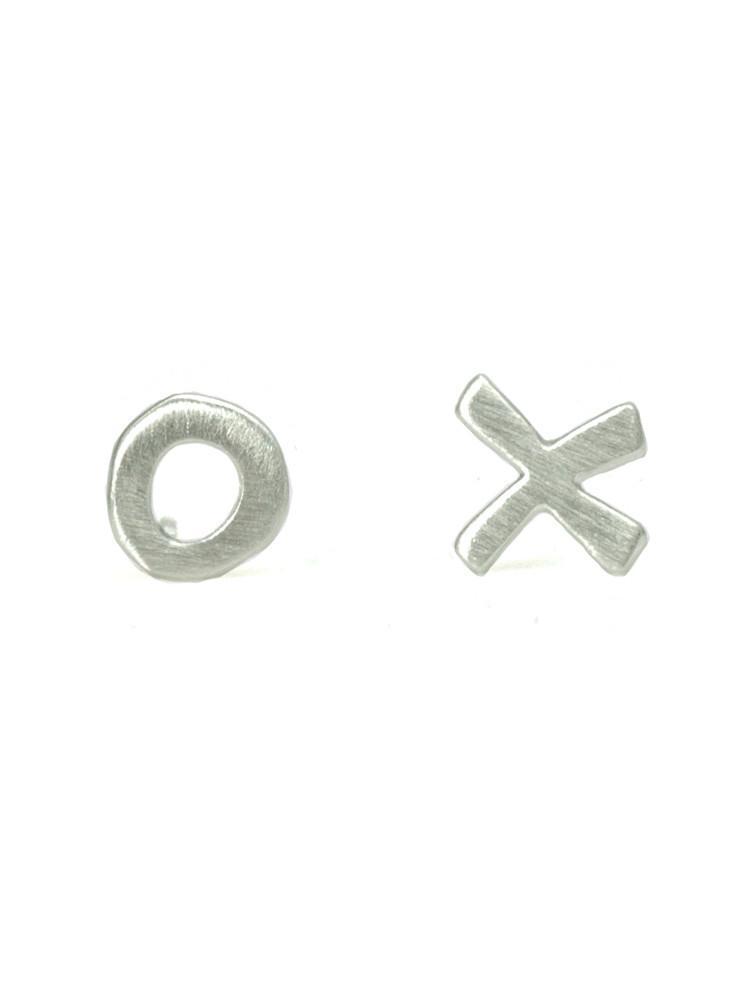 Silver XO Post Earrings