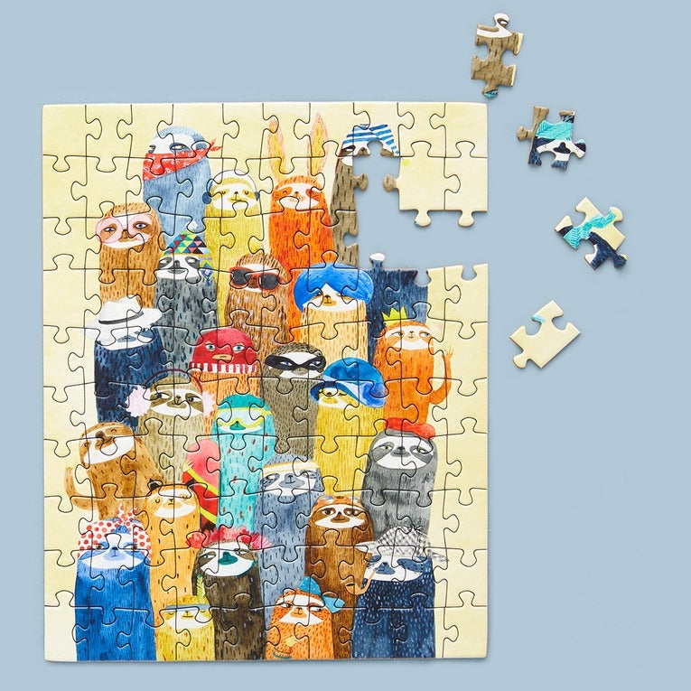 Puzzle 100 Piece Sloth Party