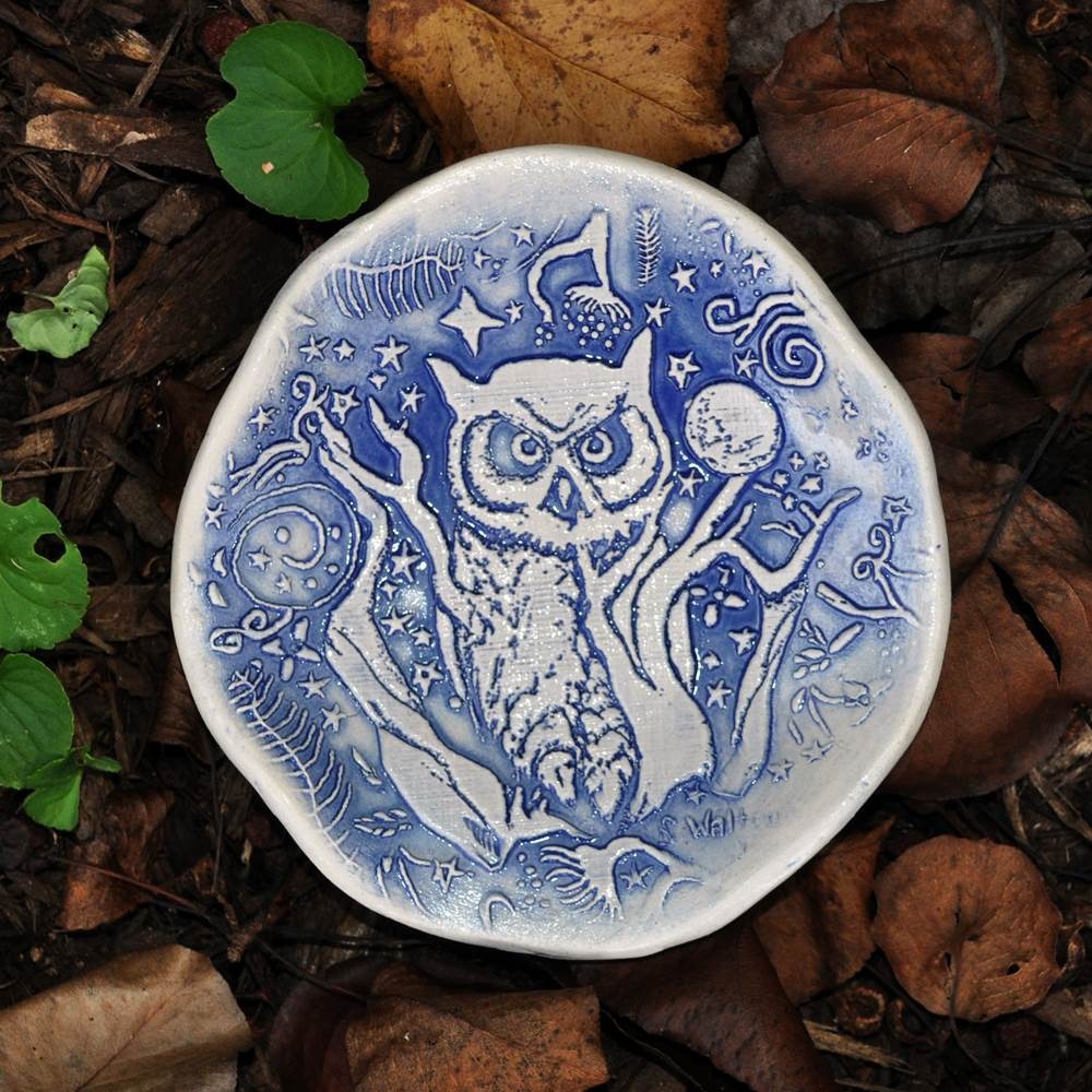 Spoon Rest Owl Blue