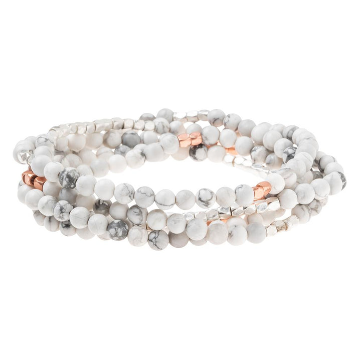 Stone Wrap Howlite Rose Gold Silver