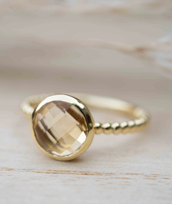 Tessy Ring Yellow Topaz Gold Plated